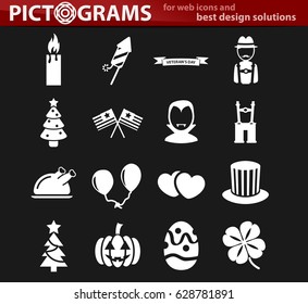 holidays vector icons for user interface design