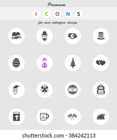 Holidays vector icons for web sites and user interface