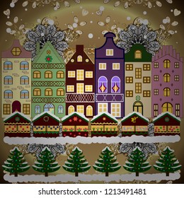 Holidays Vector illustration. Vector illustration. Christmas and Happy New Year greeting card.