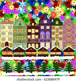 Holidays Vector illustration. Vector illustration. Christmas and Happy New Year greeting card.