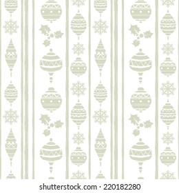 Holidays vintage Christmas seamless boarders design. Abstract silhouette new year ornament. Repeating pattern background. Winter texture