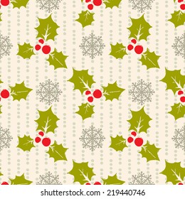 Holidays vintage Christmas seamless pattern. Abstract silhouette new year ornament. Repeating print background. Winter silhouette texture. Fabric design. Wallpaper 