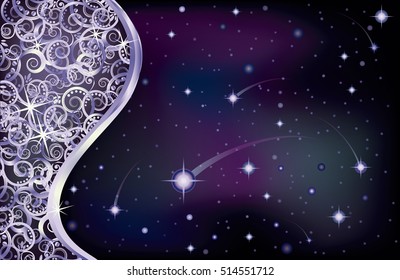 Holidays wallpaper with starry night sky, vector illustration