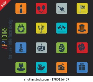 holidays web icons for user interface design