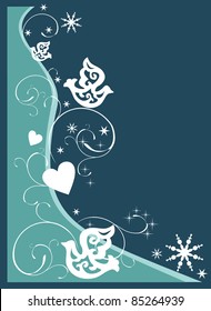 Holidays Winter card made with graphics elements, vector.