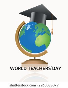 Holidays. World Teachers Day poster. Vector art illustration