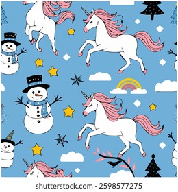 Holiday-themed seamless pattern isolated vector illustration on white background