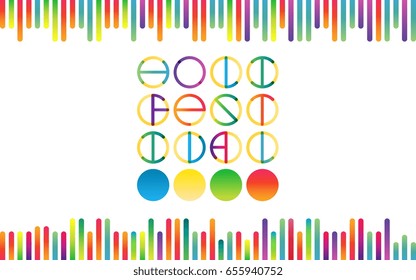 Holika color transition vector lettering, trendy style