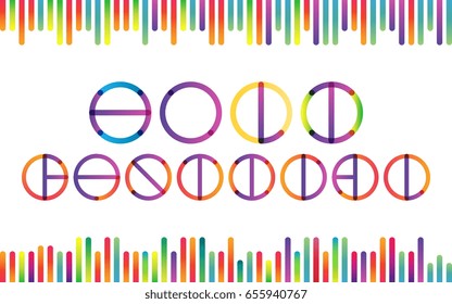 Holika color transition vector lettering, trendy style