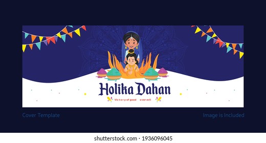 Holika dahan facebook cover design.
Vector graphic illustration.