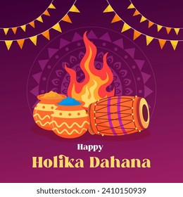Holika Dahana Day illustration vector background. Vector eps 10