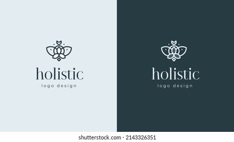 holistic butterfly logo minimalist design