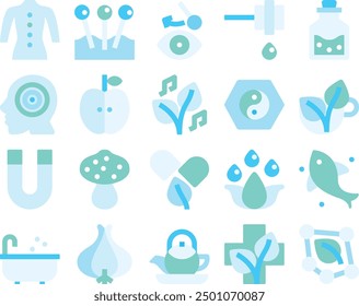 Icono plano de sanación holística y bienestar