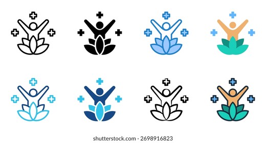 Holistic icon set multiple style collection 
