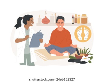 Holistic medicine isolated concept vector illustration. Alternative natural medicine, holistic mental therapy, whole body treatment, health practice, disease, integrative doctor vector concept.