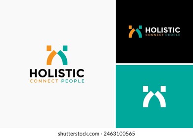 Plantilla de diseño de logotipo de Vector comunitario de personas holísticas