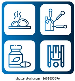 holistic simple icons set. Contains such icons as Lithotherapy, Acupuncture, Herbal, Inversion therapy, can be used for web, mobile and logo