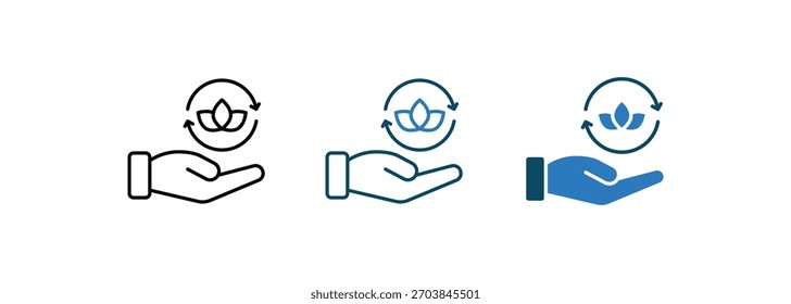Vector de línea de icono de terapia holística