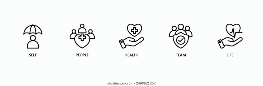 Holistic Well-Being Approach Banner Web Icon Vector Illustration Concept With Icon Of Self, People, Health, Team, Life