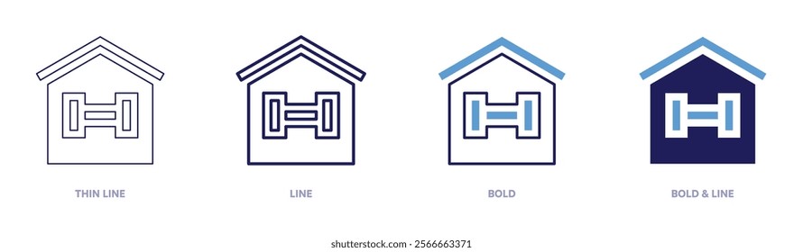 Holistic wellness icon in 4 different styles. Thin Line, Line, Bold, and Bold Line. Duotone style. Editable stroke.