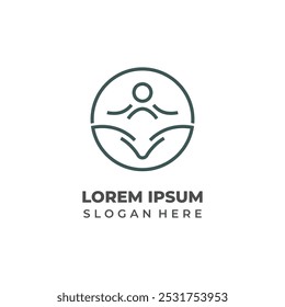 Logotipo de bem-estar holístico com pessoa dentro do círculo