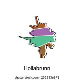 Hollabrunn mapa City vetor, Mapa de esboço simples estilizado de design de modelo Áustria, adequado para a sua empresa