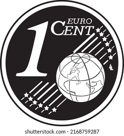 holland 1 cent  coin black design handmade silhouette collection