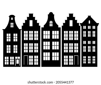 Holland building architecture silhouette isolated