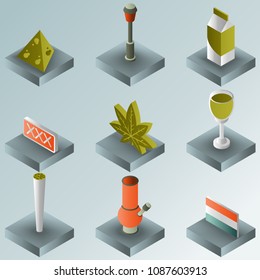 holland color gradient isometric icons