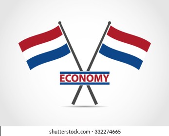Holland Crossed Flag Emblem Economy