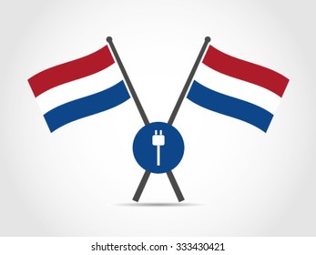 Holland Crossed Flag Emblem Electricity