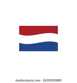 Holland Flag Colors in Abstract Wavy Form - Ícone de Vetor
