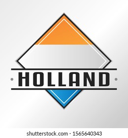 Holland Flag Emblem. Vector Design National. Illustration Country Symbol.