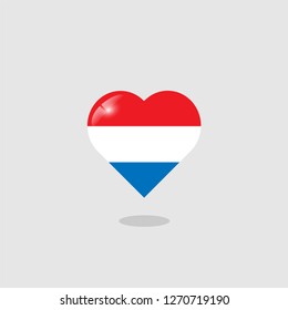 Holland flag heart 3d, Netherlands
