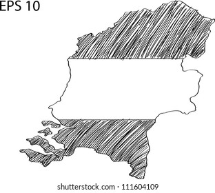 Holland Flag Map Vector Sketch Up, EPS 10.