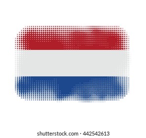 Holland flag symbol halftone vector background illustration