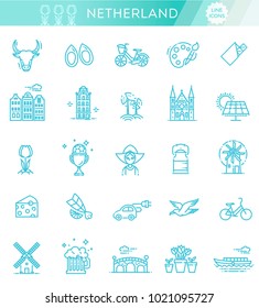 Holland flat icons set