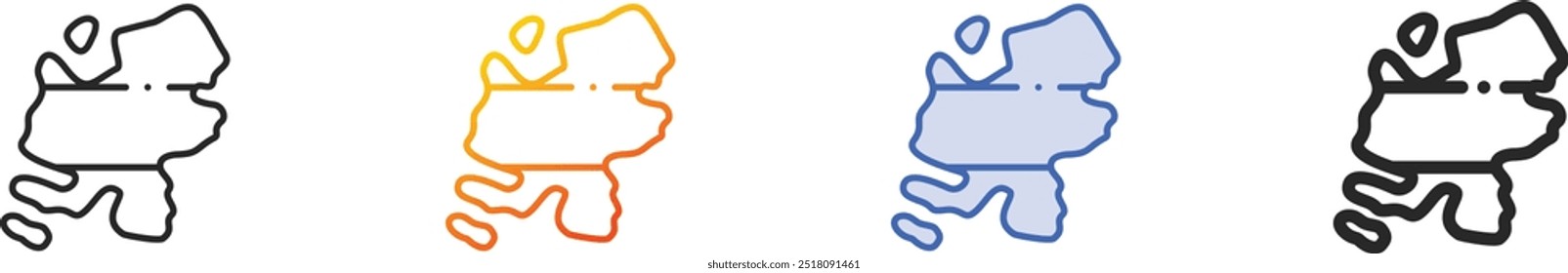 holland icon.Thin Linear, Gradient, Blue Stroke and bold Style Design Isolated On White Background