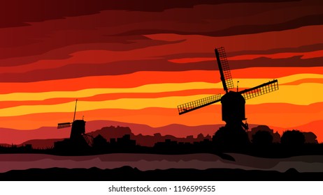 holland landscape vector image