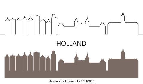 Holland logo. Isolated Dutch architecture on white background