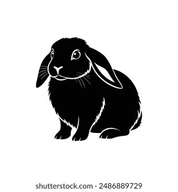 Holland Lop Silhouette Vector Design EPS