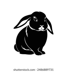 Holland Lop Silhouette Vector Design EPS