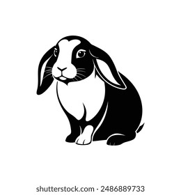 Holland Lop Silhouette Vector Design EPS