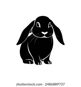 Holland Lop Silhouette Vector Design EPS