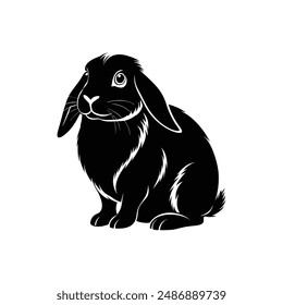 Holland Lop Silhouette Vector Design EPS