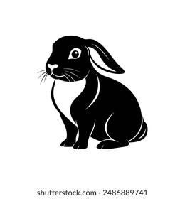 Holland Lop Silhouette Vector Design EPS