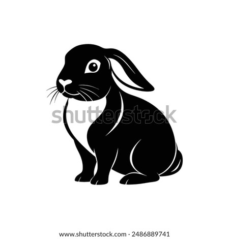 Holland Lop Silhouette Vector Design EPS