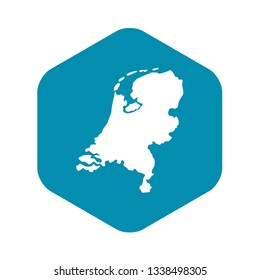Holland map icon in simple style isolated vector illustration. State symbol