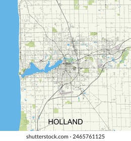 Holland, Michigan, Estados Unidos mapa poster art