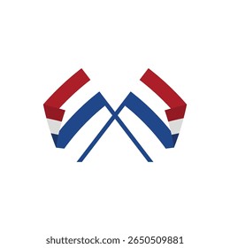 Ícone da Bandeira Nacional da Holanda - Banner de polo cruzado em formato vetorial
